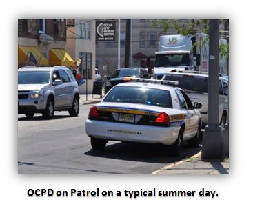 OC police patrol on a sunny day in Ocean City, NJ